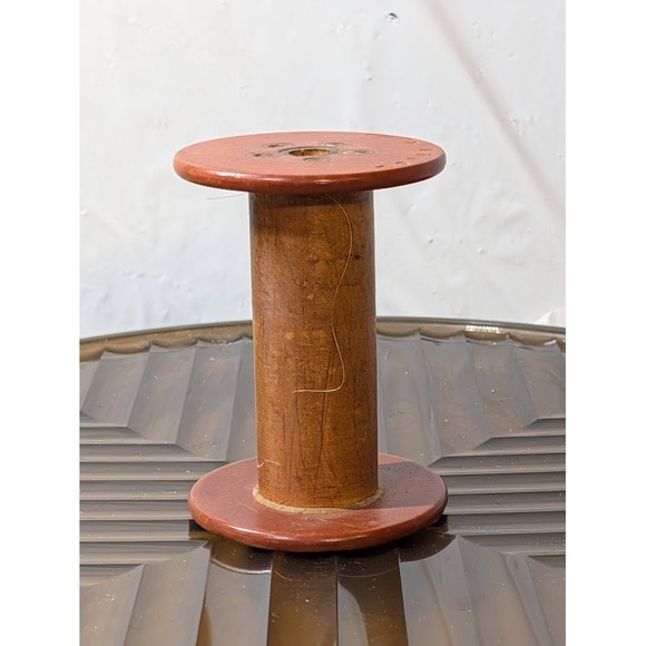 Vulcan Silk Co 4 31 Vintage Industrial Wooden Spool Bobbin Wm F Groce Used - Picture 2 of 8